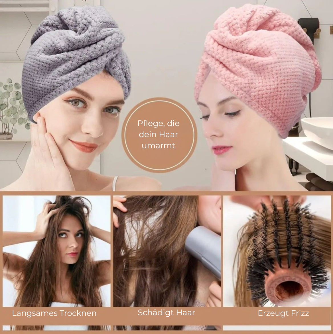 Auréla – Das Handtuch, das dein Haar verwöhnt.